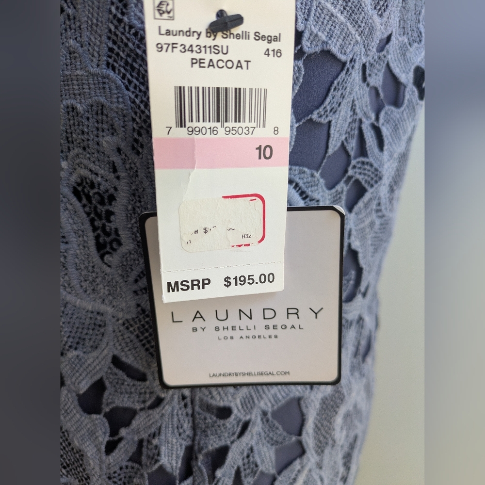 NWT....Laundry By Shelli Segal Lined Cutout Lace Midi Dress Size 10 - Picture 7 of 10